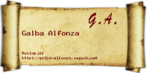 Galba Alfonza névjegykártya